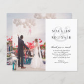 アンパサンドモダンフォト結婚のサンキューカード (正面/裏面)