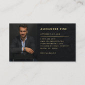 アンパサンドモダンブラック金ゴールドプロフェッショナルフォトバス 名刺 (裏面)