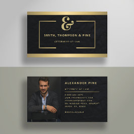 アンパサンドモダンブラック金ゴールドプロフェッショナルフォトバス 名刺