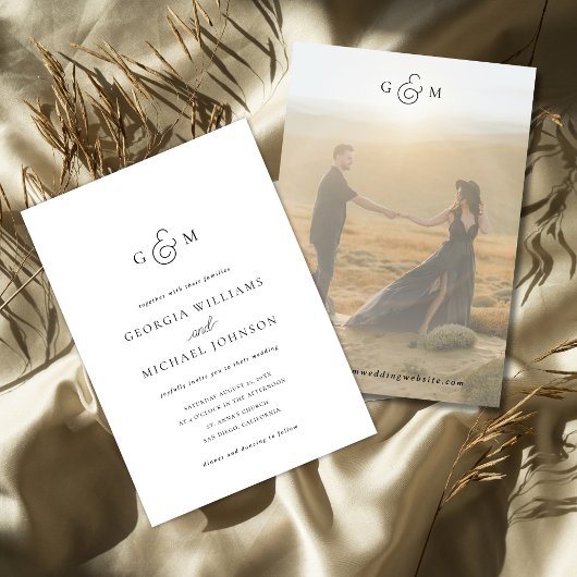 アンパサンドモノグラムオールインワン結婚式招待状 招待状