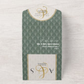 アンパサンドヴィンテージRSVP QRコードアールヌーボー結婚ズ オールインワン招待状 (外側)