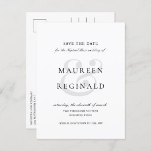 アンパサンド伝統的フォトウェディング日付の保存 案内ポストカード