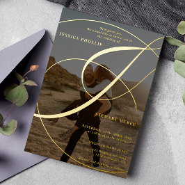 アンパサンド写真の書結婚跡のスクリプト 箔招待状