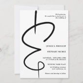 アンパサンド写真モダン書道Qrコー結婚ド 招待状 (正面)