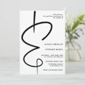 アンパサンド写真モダン書道Qrコー結婚ド 招待状 (スタンド正面)