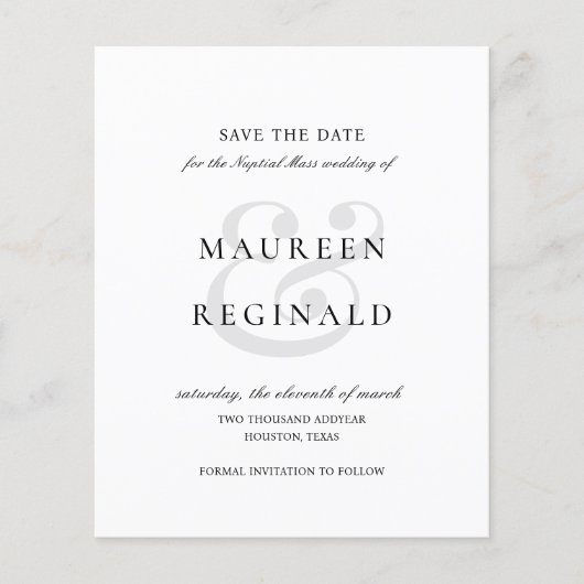 アンパサンド写真予算結婚式の日付の保存 (正面)