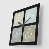 アンパサンド四角形 スクエア壁時計 (傾斜)