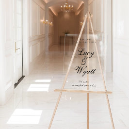 アンパサンド文字の黒と白結婚のサイン アクリルサイン