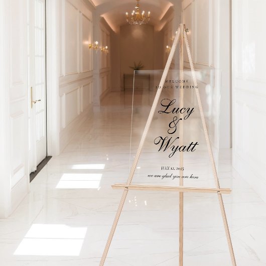 アンパサンド文字の黒と白結婚のサイン アクリルサイン