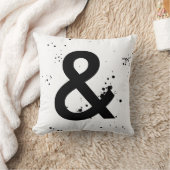 アンパサンド枕黒と白のシックモダンな枕 クッション (ブランケット)