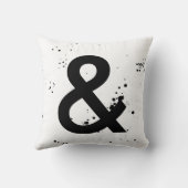 アンパサンド枕黒と白のシックモダンな枕 クッション (裏面)