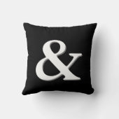 アンパサンド枕黒と白のシックモダンな枕 クッション (裏面)