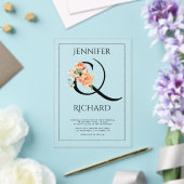 アンパサンド桃の牡丹のフローラ結婚ズ アクリル招待状 (インサイチュ (ウェディング))