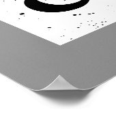 アンパサンド正方形ポスター白黒(ばちゃばちゃ)跳ねる ポスター (角)