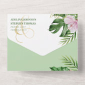 アンパサンド熱帯モンスターハイビスカスRSVP QRコード オールインワン招待状 (裏面)