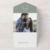 アンパサンド結婚セージ緑の全招待状 オールインワン招待状 (外側)