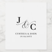 アンパサンド結婚モノグラム ワインラベル (シングルラベル)