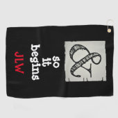 アンパサンド記号が始まユーモアのあるる ゴルフタオル (横)