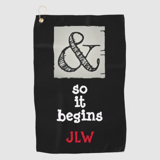 アンパサンド記号が始まユーモアのあるる ゴルフタオル (正面)