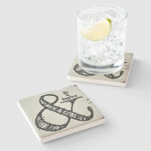 アンパサンド記号と自然から始まる ストーンコースター (横)