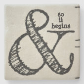 アンパサンド記号と自然から始まる ストーンコースター (正面)