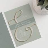 アンパサンド金ゴールドセージグリーン結婚式招待状 招待状
