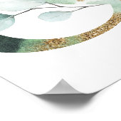 アンパサンド金ゴールド結婚グリーンリーの歓迎サイン ポスター (角)