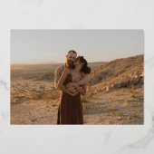 アンパサンド2枚の写真を書結婚跡の 箔招待状 (裏面)