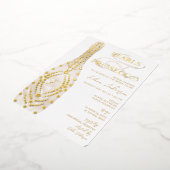 アンパサンド・パール&プロセッコブライダルシャワー金ゴールド 箔招待状 (回転した状態)