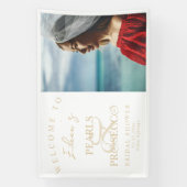 アンパサンド ホワイト パール＆プロセッコ ブライダルシャワー 横断幕 (縦)