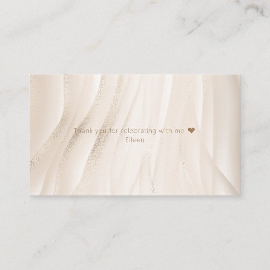 アンパサンド ホワイト パール & プロセッコ ブライダル シャワー エンクロージャーカード (裏面)