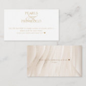 アンパサンド ホワイト パール & プロセッコ ブライダル シャワー エンクロージャーカード (正面/裏面)