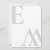 アンパサンド・モノグラムイニシャル白黒結婚ズ 招待状 (裏面)