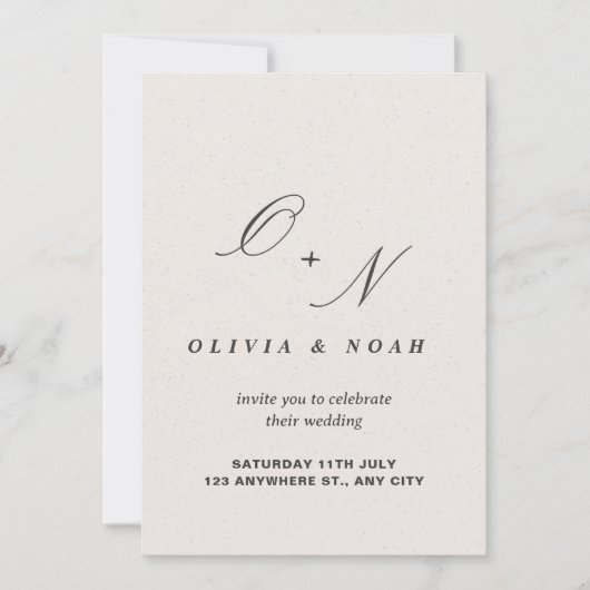 アンパサンド・モノグラム書道エレガントな結婚式 招待状 (正面)