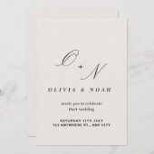 アンパサンド・モノグラム書道エレガントな結婚式 招待状 (正面/裏面)