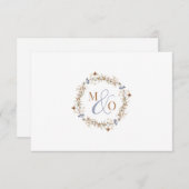 アンパサンド・モノグラム結婚カップルの野花 ノートカード (正面/裏面)