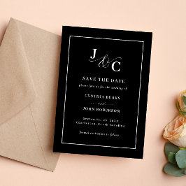 アンパサンド・モノグラム・ウェディング日付カードの保存 セーブザデート