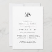アンパサンド モノグラム リハーサル ディナー 招待状 (正面)