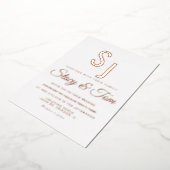 アンパシンプルンモノグラムのサンド金ゴールド押し 箔招待状 (回転した状態)