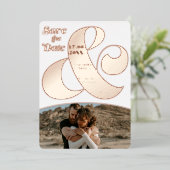 アンパモダンサンド2枚の写真が日付バラ金ゴールドを保存 箔招待状 (立ち正面)