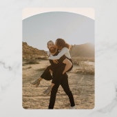 アンパモダンサンド2枚の写真が日付バラ金ゴールドを保存 箔招待状 (裏面)