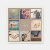 アンパモダンンエレガントパ結婚ンドの写真コラージュ スタンダードカクテルナプキン (正面)