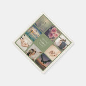 アンパモダンンエレガントパ結婚ンドの写真コラージュ スタンダードカクテルナプキン (角)