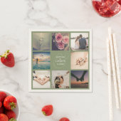 アンパモダンンエレガントパ結婚ンドの写真コラージュ スタンダードカクテルナプキン (インサイチュ)