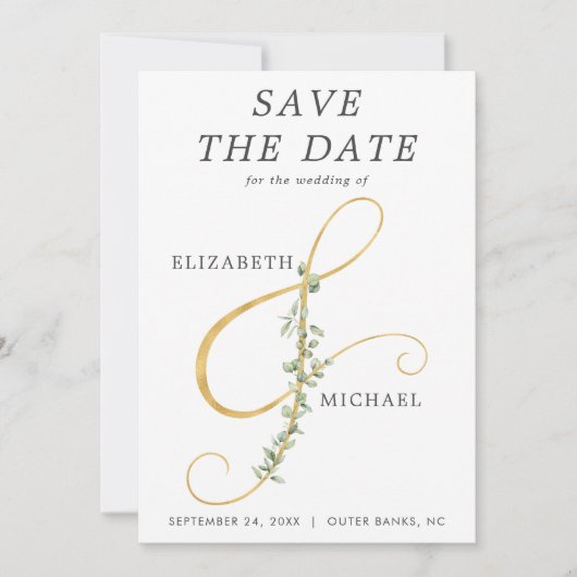 アンパモダンンパシンプルングの結婚写真 セーブザデート (正面)