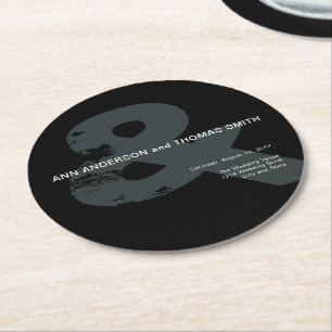 アンパモダンン素朴サンド結婚の紙コースター ラウンドペーパーコースター