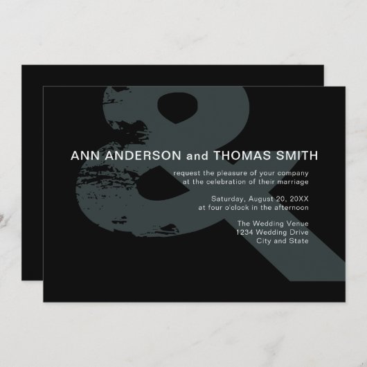 アンパモダンン素朴サンド結婚式招待状 招待状 (正面/裏面)