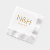 アンパモダンン結婚サンド付きモノグラムイニシャル 箔ナプキン (左)