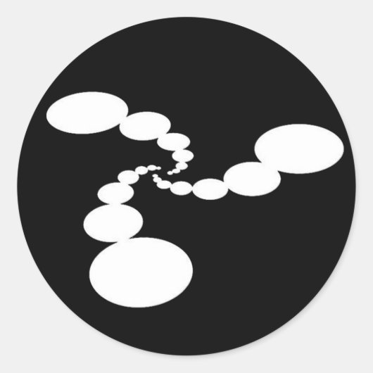 アンビエントアブストラクションSミステリーサークル光沢ステッカー ラウンドシール (正面)