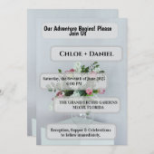 アンビエント ボケ ライト モダン ワイン グラス フォーマル 招待状 (正面/裏面)